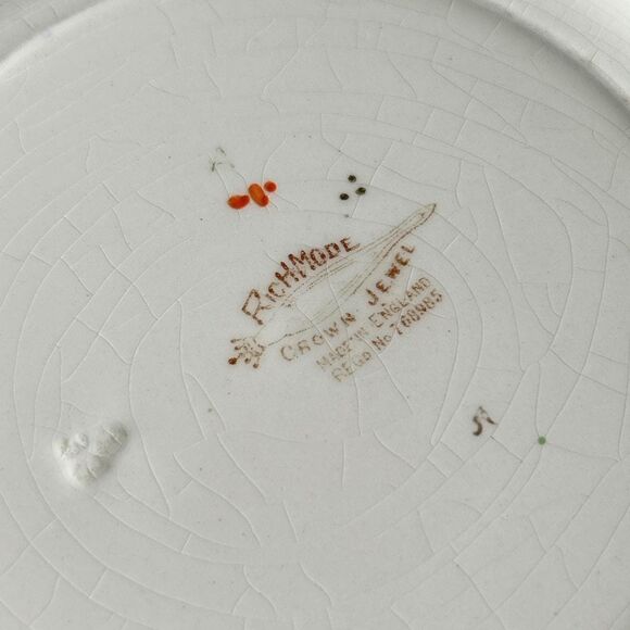 Vintage Rich Mode Crown Jewel No 768985 Blue and Yellow Porcelain Dining Plate - Picture 5 of 6